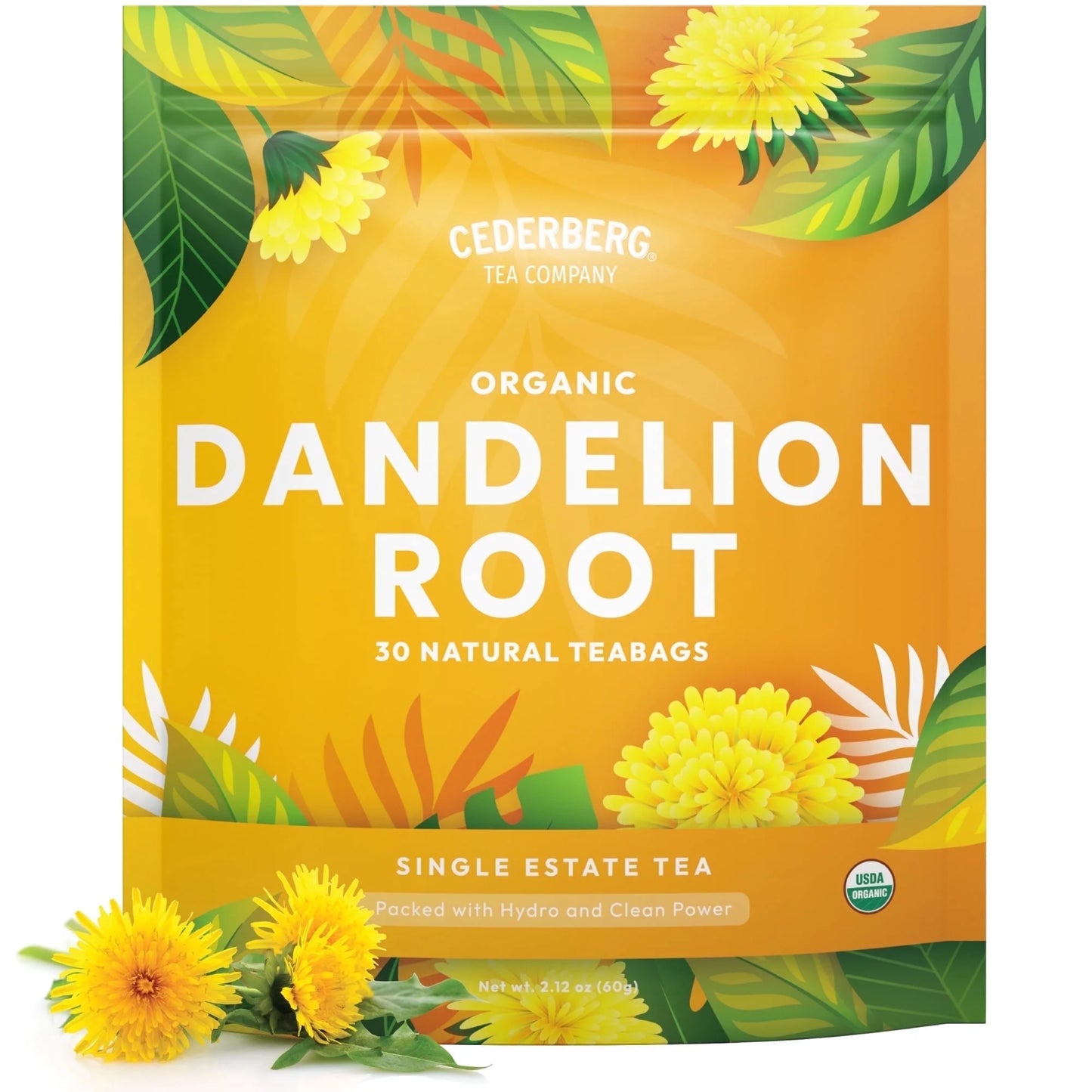 Savor the Richness of Organic Dandelion Root Tea Bags – 30 Count | Herbal Bliss | Caffeine-Free & Eco-Friendly
