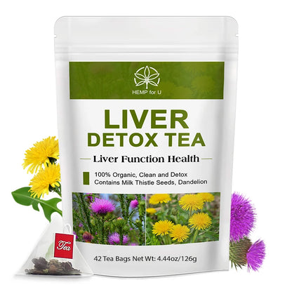 Revitalize Your Health with 42 Days Liver Cleanse Detox & Repair Herbal Tea - Powerful Silymarin Milk Thistle & Dandelion Root for Optimal Liver Support