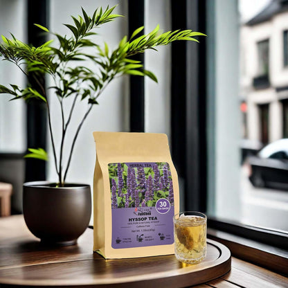 Indulge in Tranquility with Hyssop Tea Bags - 30 Premium Caffeine-Free Teabags for Digestive Support and Relaxation