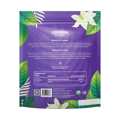 Organic Moringa Tea Bags – 30 Count | Caffeine-Free, Non-GMO, Gluten-Free Herbal Infusion for Wellness