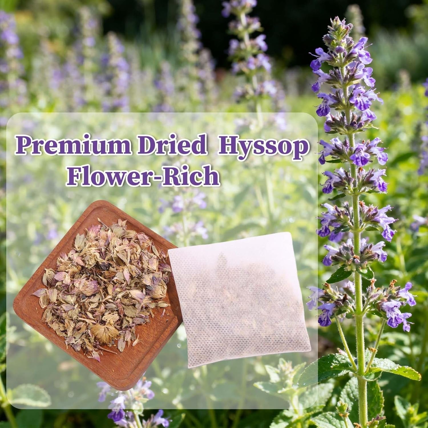 Indulge in Tranquility with Hyssop Tea Bags - 30 Premium Caffeine-Free Teabags for Digestive Support and Relaxation
