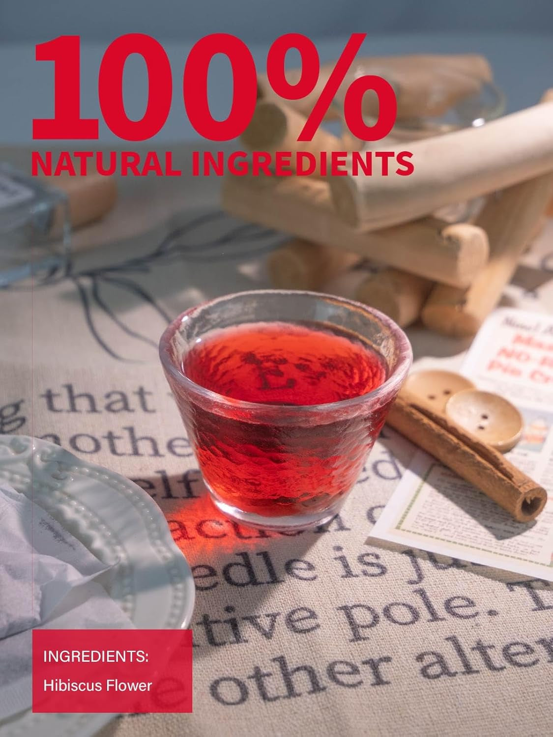 Discover the Refreshing Tart Flavor of Premium Hibiscus Tea Bags - Caffeine Free, 100 Count