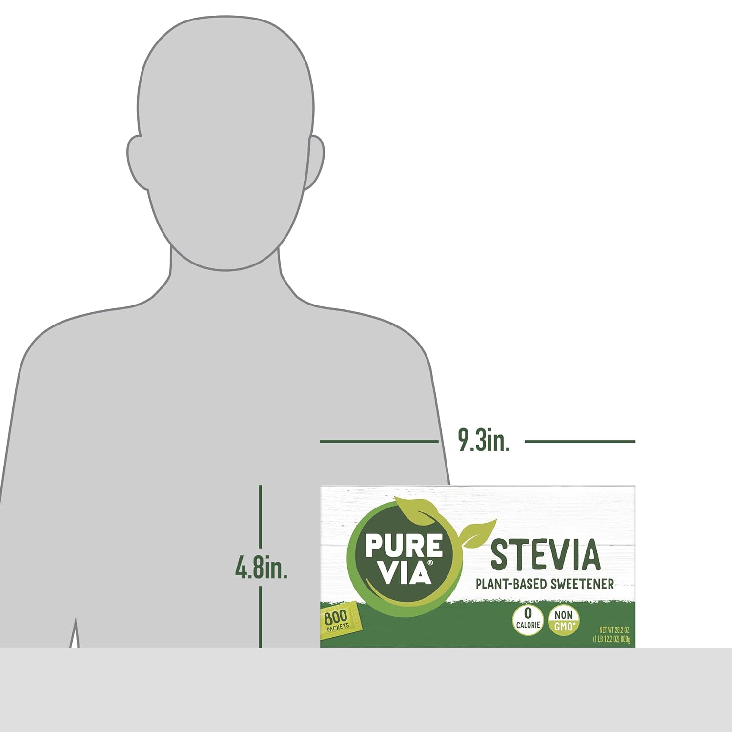 Experience the Sweetness of Nature with Pure Via Stevia Sweetener - 28.2Oz (800 Packets)