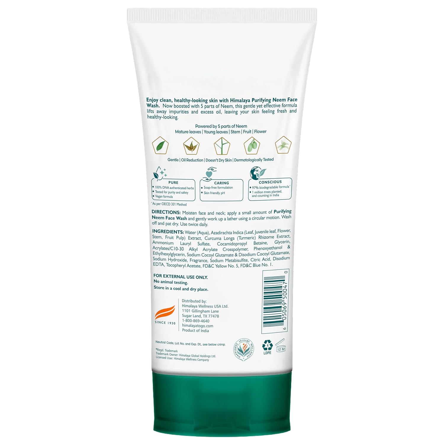 Revitalize Your Skin with Purifying Neem Face Wash - Ideal for Normal to Oily Skin, Enriched with Turmeric, Vegan & Soap-Free, 2 Pack (5.07 Fl Oz each)