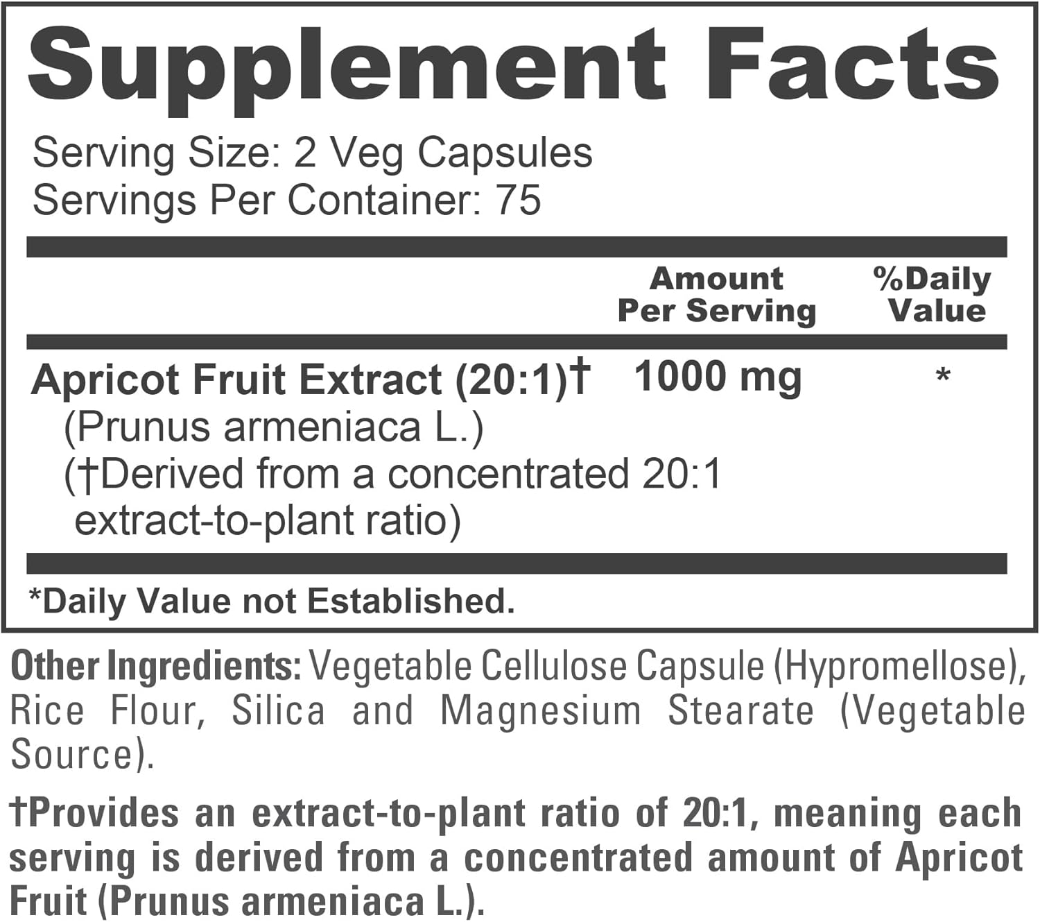 Unlock the Power of Nature with Our 1000 Mg Apricot Fruit Extract - 150 Vegan Capsules for Optimal Wellness