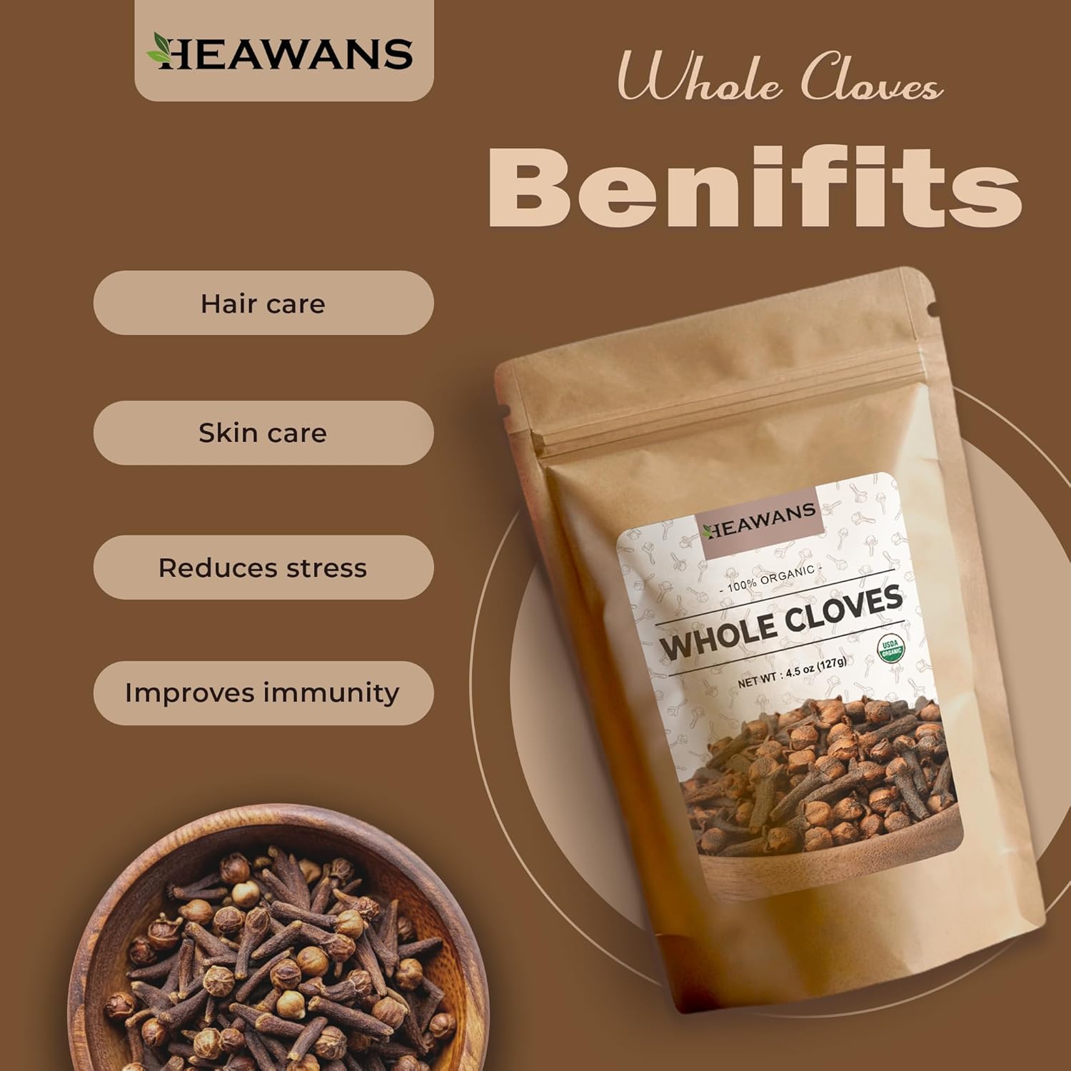 Discover the Rich Flavor of Hand-Picked Premium Organic Whole Cloves - 4.5 Oz from USDA Certified Farms