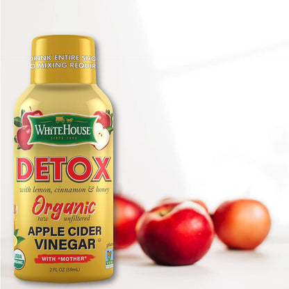 Revitalize Your Day with Detox Apple Cider Vinegar Shots - Raw, Unfiltered & Ready to Go (Pack of 24)