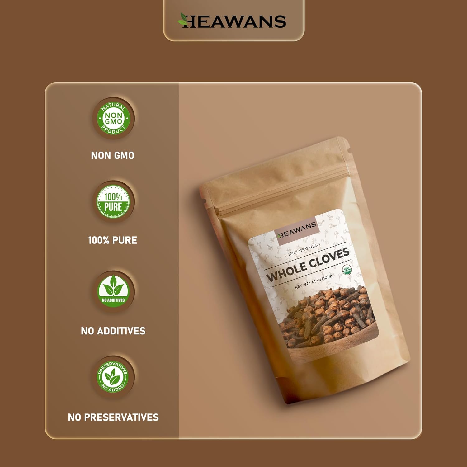 Discover the Rich Flavor of Hand-Picked Premium Organic Whole Cloves - 4.5 Oz from USDA Certified Farms