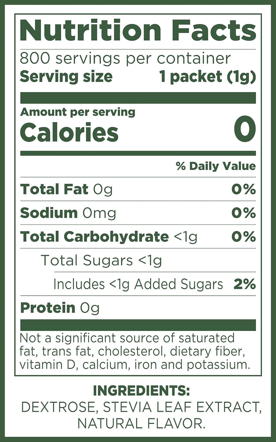 Experience the Sweetness of Nature with Pure Via Stevia Sweetener - 28.2Oz (800 Packets)