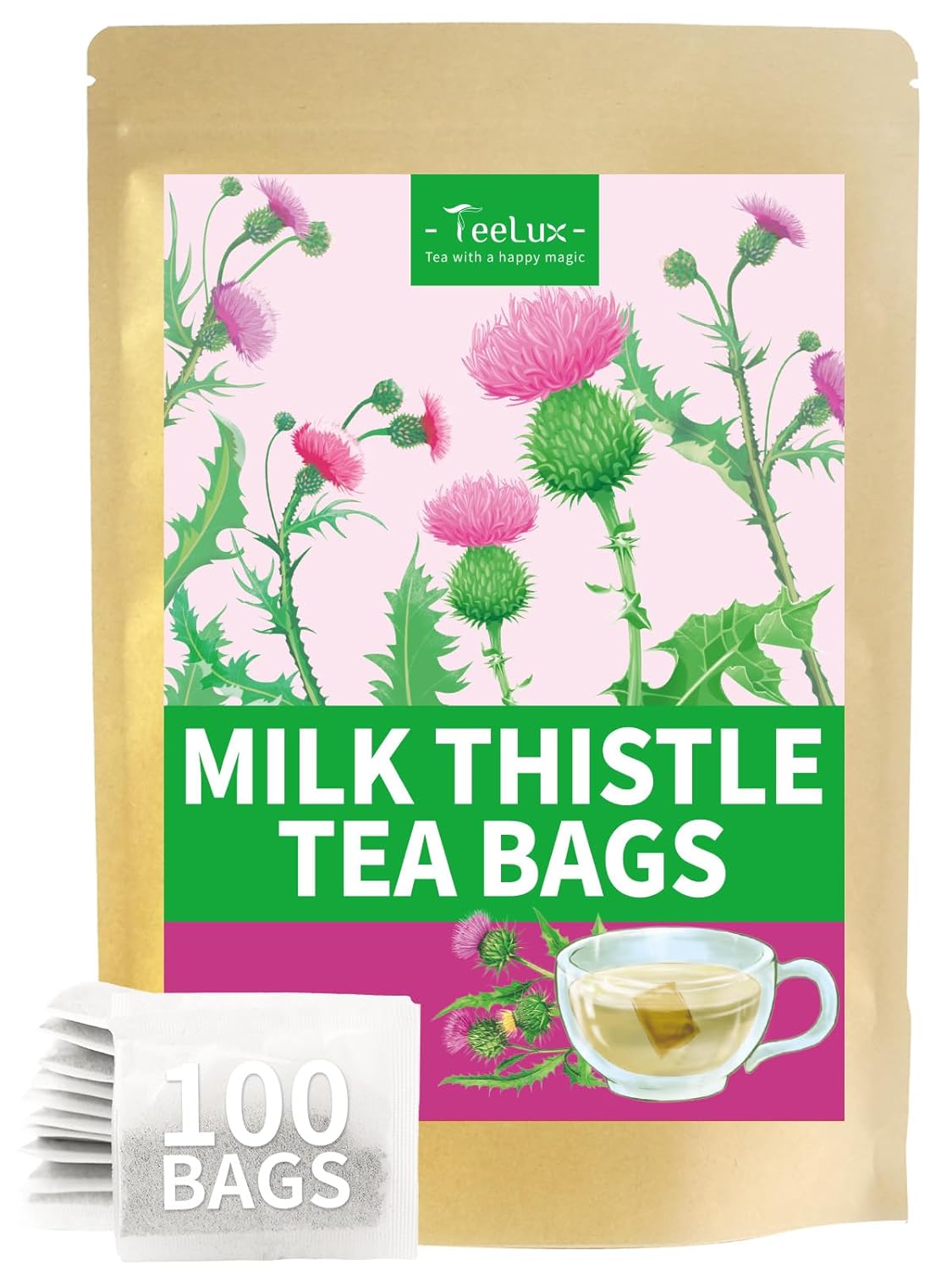 Discover the Refreshing Tart Flavor of Premium Hibiscus Tea Bags - Caffeine Free, 100 Count