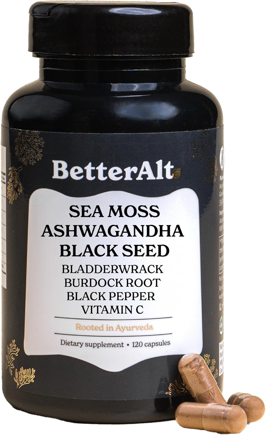 Ultimate Vitality Boost: 3000Mg Irish Sea Moss, 2000Mg Black Seed Oil & More - All-In-One Energy Support Supplement with 120 Capsules