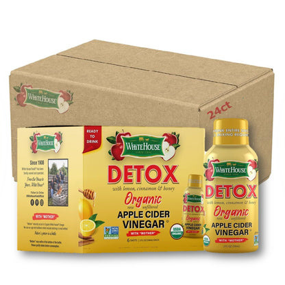 Revitalize Your Day with Detox Apple Cider Vinegar Shots - Raw, Unfiltered & Ready to Go (Pack of 24)