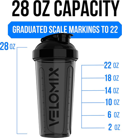 Ultimate 2-Pack 28 Oz Leak-Proof Protein Shaker Bottles - Perfect for Smoothies, Protein Mixes & More | Includes 2 Mixing Whisks | Stylish Black/Transparent Design