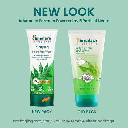 Revitalize Your Skin with Purifying Neem Face Wash - Ideal for Normal to Oily Skin, Enriched with Turmeric, Vegan & Soap-Free, 2 Pack (5.07 Fl Oz each)