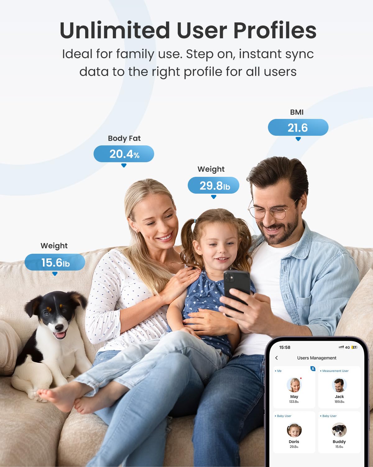 Elevate Your Health Journey with the Smart Scale: 7-in-1 Body Composition and Weight Monitor with Bluetooth Connectivity, 500lbs Capacity and Large LED Display