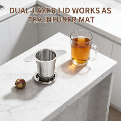 Ultimate Stainless Steel Tea Infuser - Reusable Steeper and Strainer for Perfectly Brewed Loose Leaf Tea and Coffee