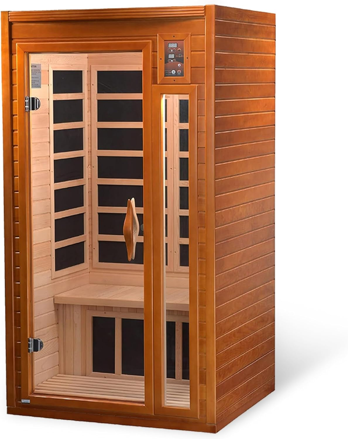 Experience Ultimate Relaxation: DYNAMIC SAUNAS Barcelona 1-2 Person Low EMF FAR Infrared Sauna with Red Light Therapy & Bluetooth Speakers - Perfect for Home & Gym, Crafted from Premium Canadian Hemlock