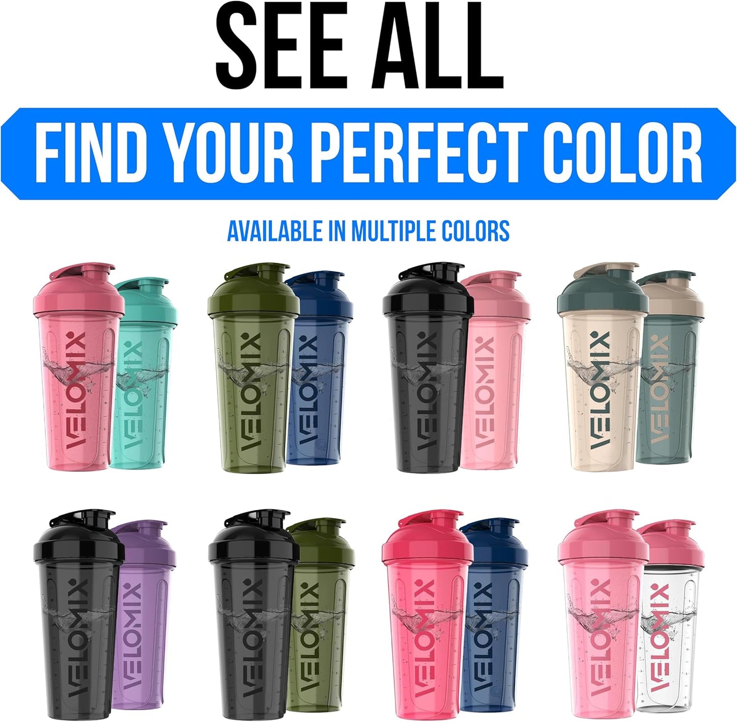 Ultimate 2-Pack 28 Oz Leak-Proof Protein Shaker Bottles - Perfect for Smoothies, Protein Mixes & More | Includes 2 Mixing Whisks | Stylish Black/Transparent Design