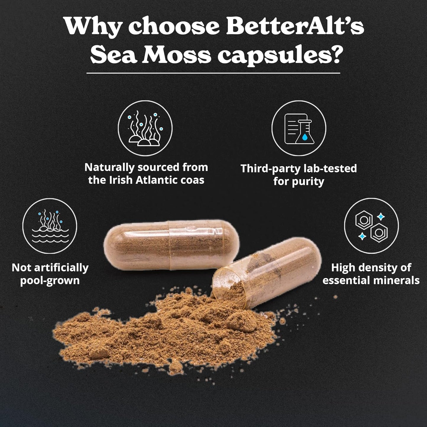 Ultimate Vitality Boost: 3000Mg Irish Sea Moss, 2000Mg Black Seed Oil & More - All-In-One Energy Support Supplement with 120 Capsules