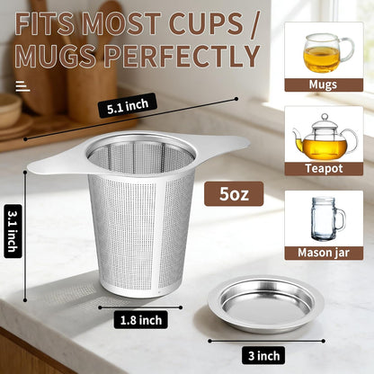 Ultimate Stainless Steel Tea Infuser - Reusable Steeper and Strainer for Perfectly Brewed Loose Leaf Tea and Coffee
