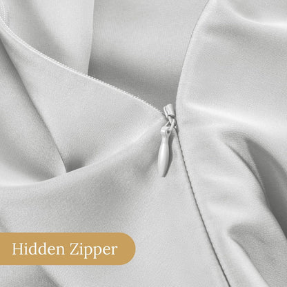 Indulge in Luxury: Mulberry Silk Pillowcase for Hair & Skin - Ultra Soft, Cooling, and Stylish with Hidden Zipper (Light Grey, Standard 20x26 Inches)