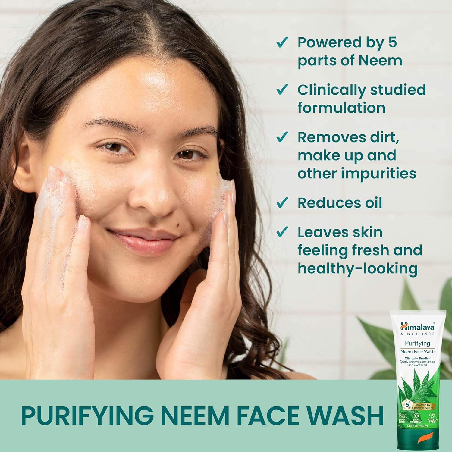 Revitalize Your Skin with Purifying Neem Face Wash - Ideal for Normal to Oily Skin, Enriched with Turmeric, Vegan & Soap-Free, 2 Pack (5.07 Fl Oz each)