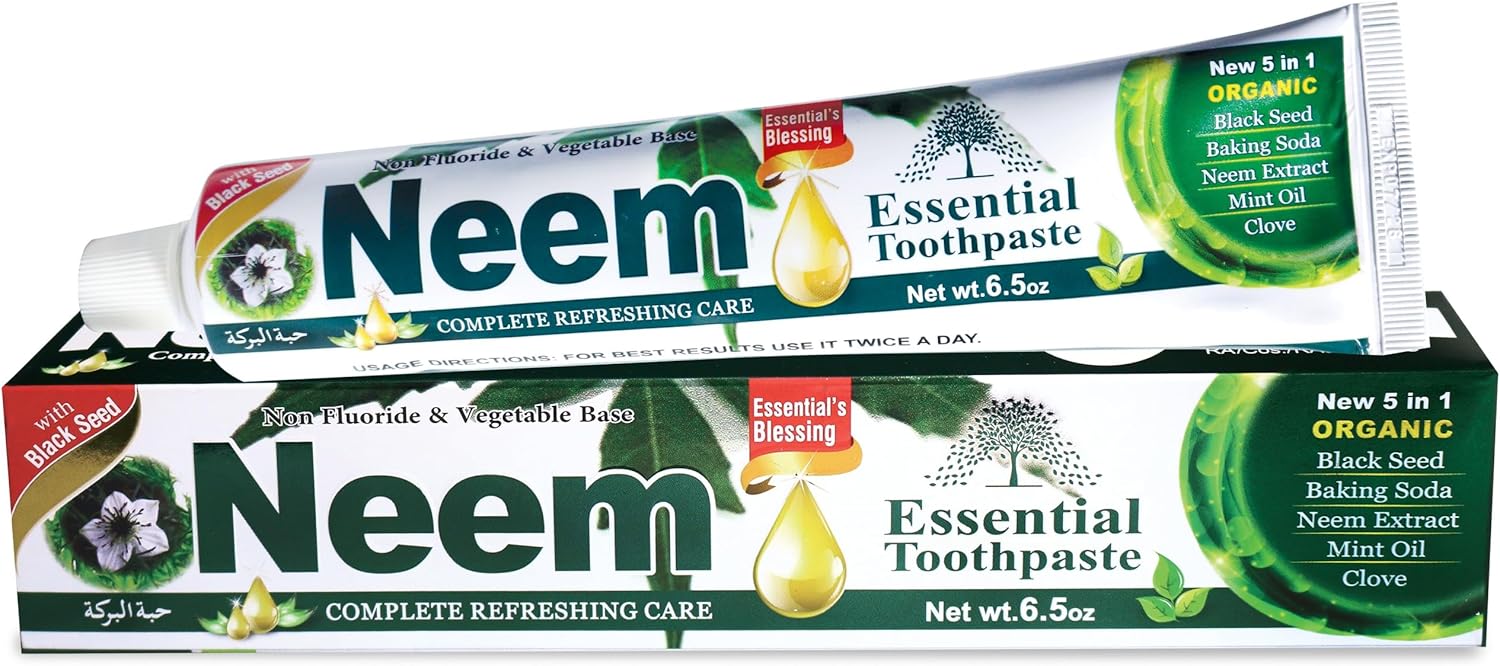 Neem 5-in-1 Fluoride-Free Toothpaste for Complete Dental Care - Refreshing Mint & Black Seed Formula