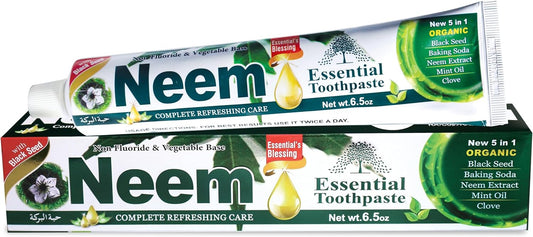 Neem 5-in-1 Fluoride-Free Toothpaste for Complete Dental Care - Refreshing Mint & Black Seed Formula