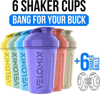 Get Fit in Style with Our 6-Pack 20 Oz Pastel Protein Shaker Bottles - Leak-Proof, Dishwasher Safe, and Perfect for On-the-Go Mixing!