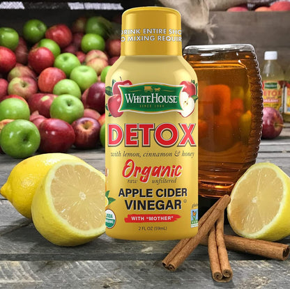 Revitalize Your Day with Detox Apple Cider Vinegar Shots - Raw, Unfiltered & Ready to Go (Pack of 24)