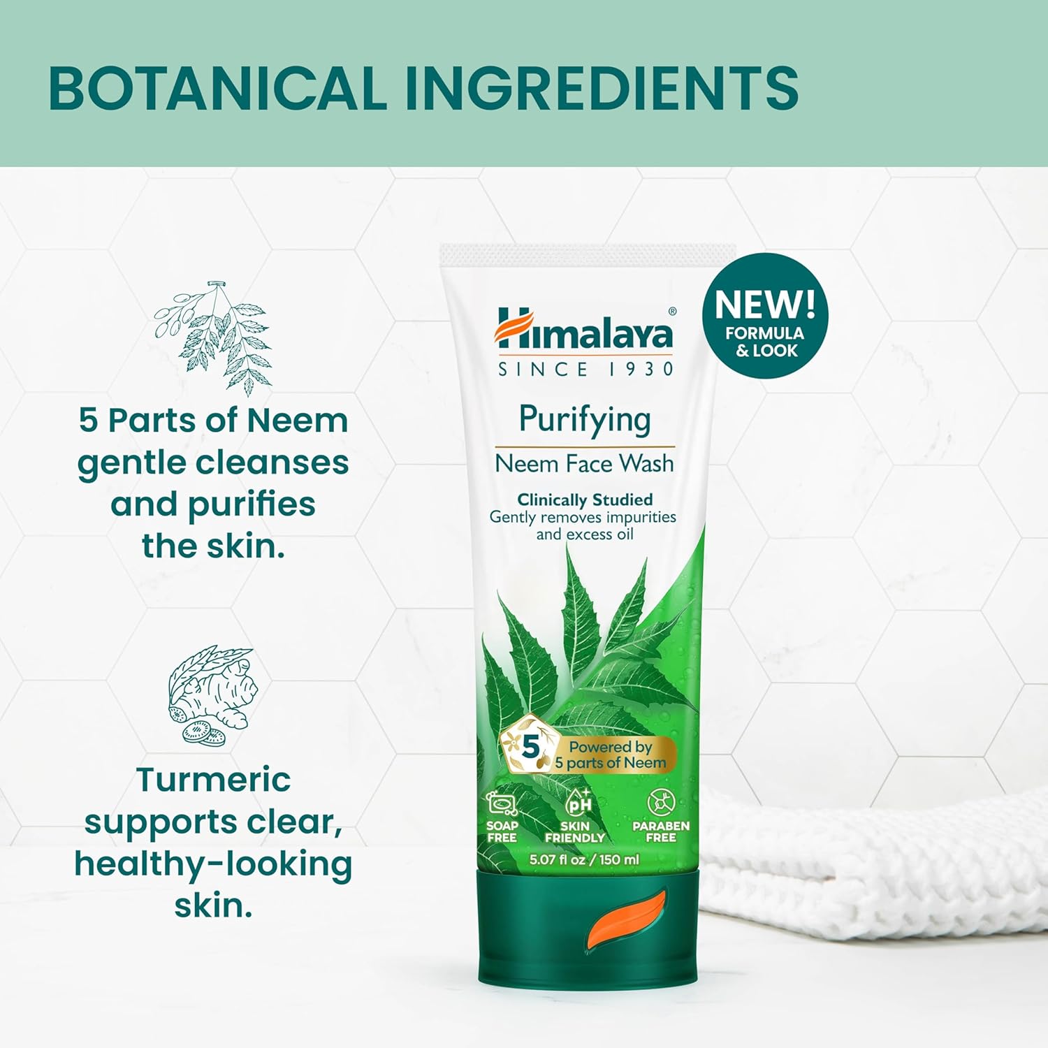 Revitalize Your Skin with Purifying Neem Face Wash - Ideal for Normal to Oily Skin, Enriched with Turmeric, Vegan & Soap-Free, 2 Pack (5.07 Fl Oz each)