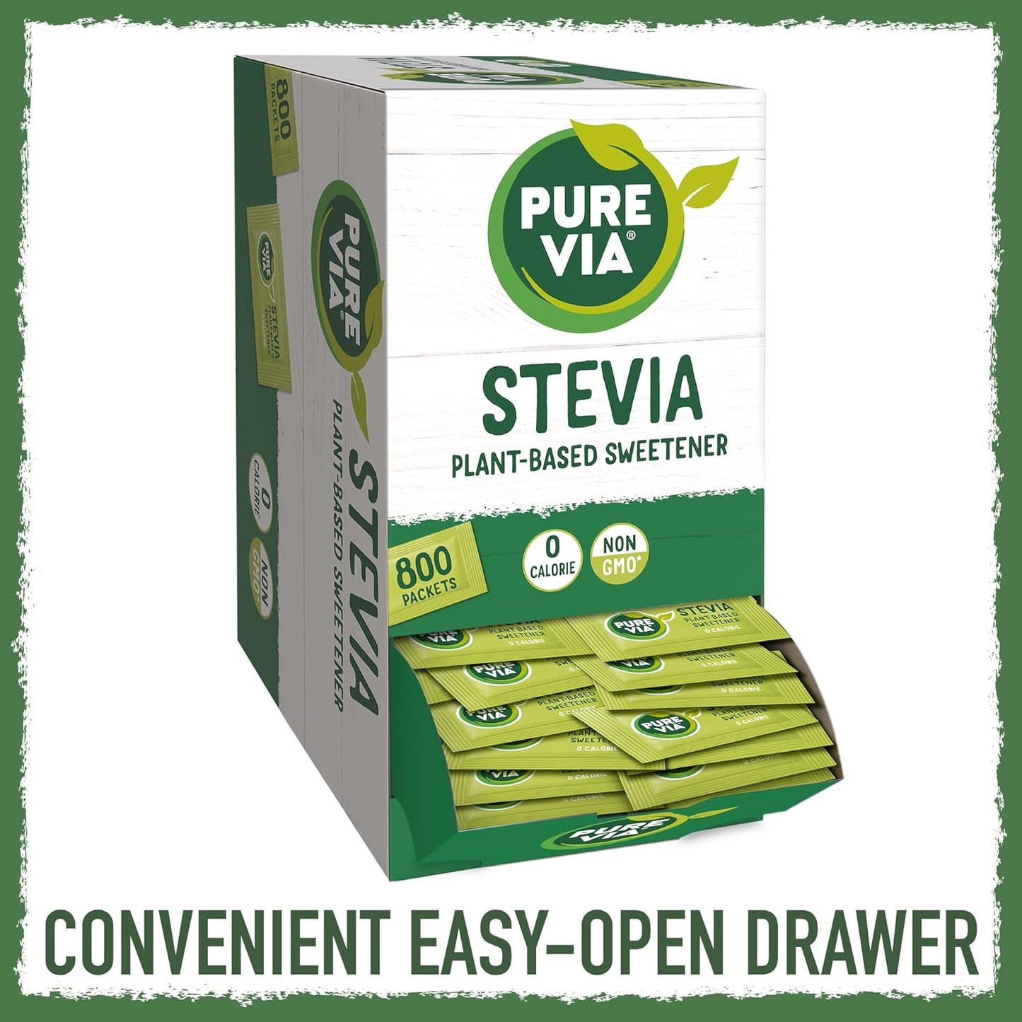 Experience the Sweetness of Nature with Pure Via Stevia Sweetener - 28.2Oz (800 Packets)