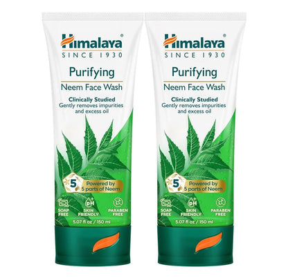 Revitalize Your Skin with Purifying Neem Face Wash - Ideal for Normal to Oily Skin, Enriched with Turmeric, Vegan & Soap-Free, 2 Pack (5.07 Fl Oz each)