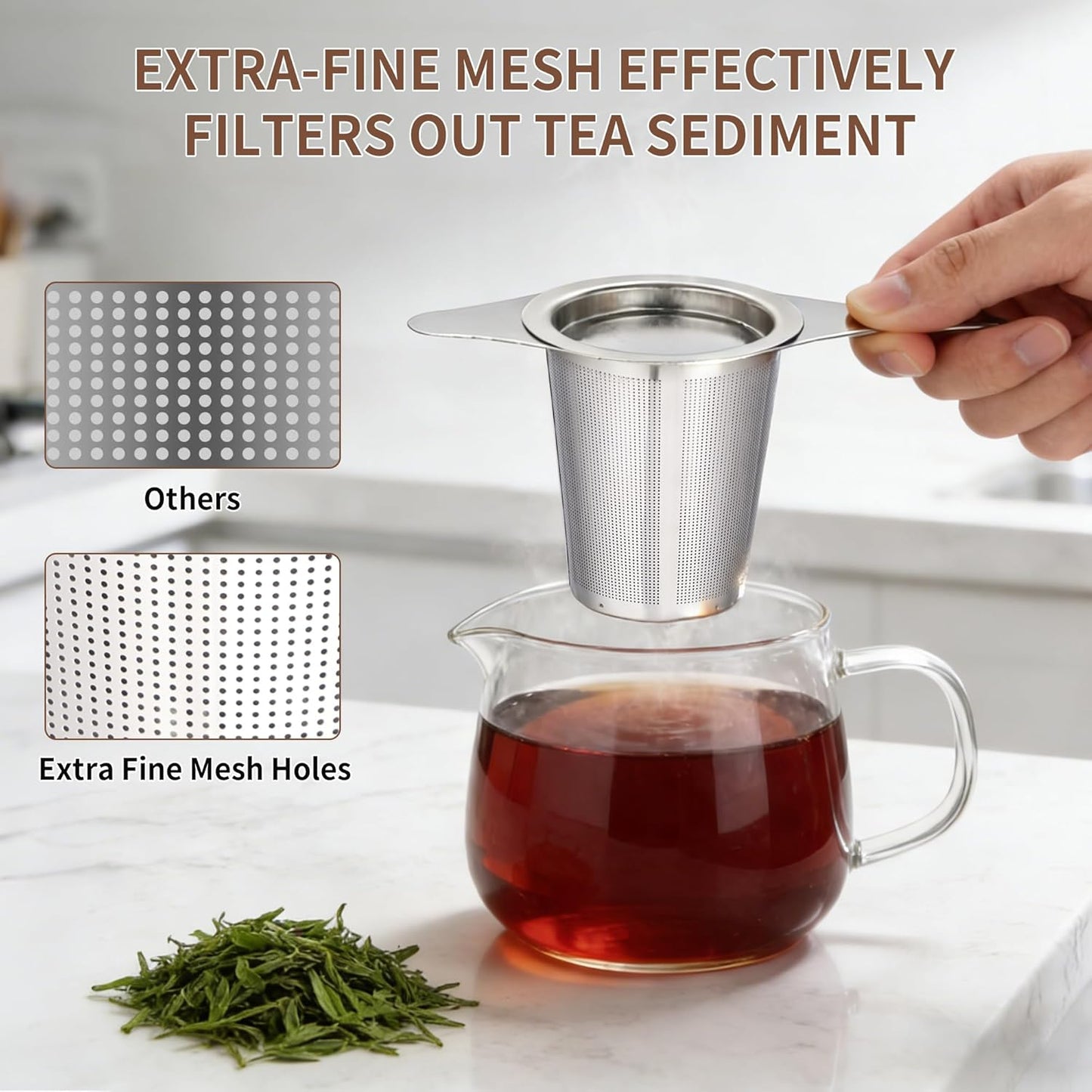 Ultimate Stainless Steel Tea Infuser - Reusable Steeper and Strainer for Perfectly Brewed Loose Leaf Tea and Coffee