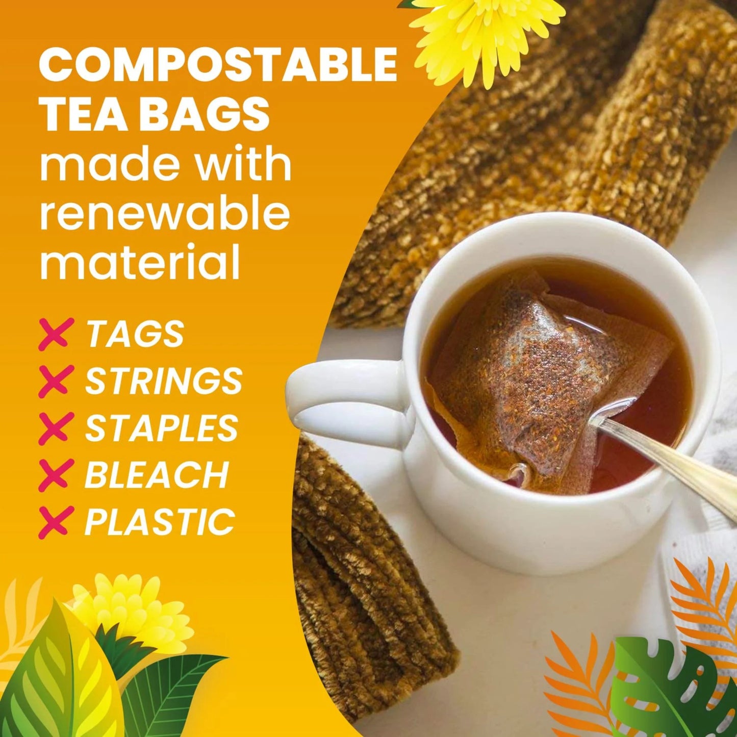 Savor the Richness of Organic Dandelion Root Tea Bags – 30 Count | Herbal Bliss | Caffeine-Free & Eco-Friendly