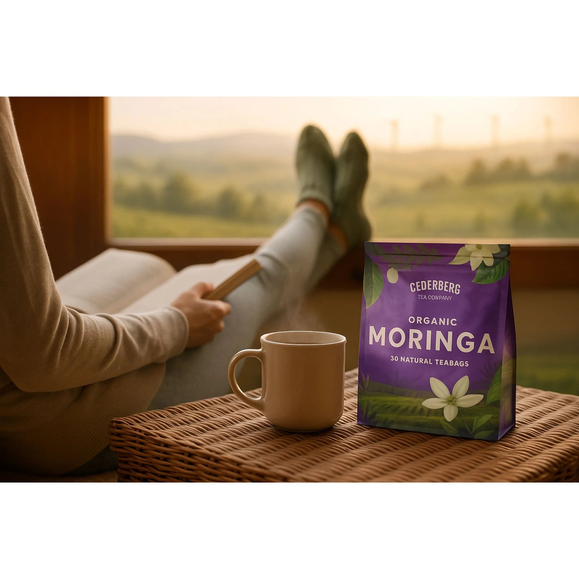 Organic Moringa Tea Bags – 30 Count | Caffeine-Free, Non-GMO, Gluten-Free Herbal Infusion for Wellness