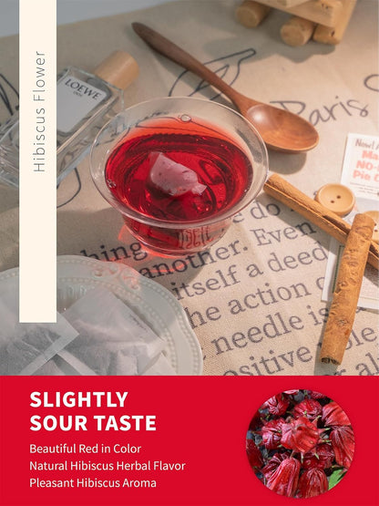 Discover the Refreshing Tart Flavor of Premium Hibiscus Tea Bags - Caffeine Free, 100 Count