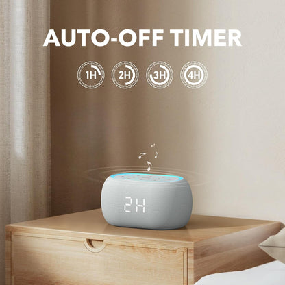 White Noise Sound Machine Alarm Clock with Bluetooth Speaker, 21 Relaxing Sounds, 7 Night Lights,0-100% Dimmer/Sleep Timer/30-Level Volume Control,Sound Machine for Kids Adults Sleeping,Bedroom